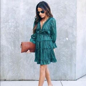 Vici Backwoods Printed Tiered Ruffle Dress